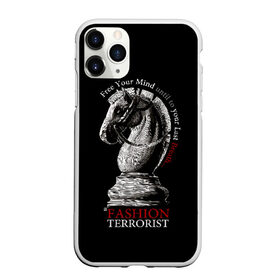 Чехол для iPhone 11 Pro матовый с принтом A Fashion Terrorist в Курске, Силикон |  | Тематика изображения на принте: black | chess | cool | figure | horse | red | slogan | style | white | белый | конь | красный | лошадь | прикольный | слоган | стиль | фигура | черный | шахматы