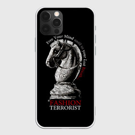 Чехол для iPhone 12 Pro Max с принтом A Fashion Terrorist в Курске, Силикон |  | black | chess | cool | figure | horse | red | slogan | style | white | белый | конь | красный | лошадь | прикольный | слоган | стиль | фигура | черный | шахматы