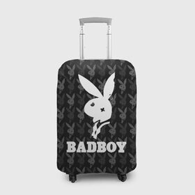 Чехол для чемодана 3D с принтом Bad boy в Курске, 86% полиэфир, 14% спандекс | двустороннее нанесение принта, прорези для ручек и колес | bad boy | bite | bow tie | broken | cool | ear | fighter | logo | man | playboy | rabbit | sign | symbol | white | белый | битый | боец | галстук бабочка | знак | кролик | логотип | любовь | мальчик | мужчина | откушенное | прикольный | сим