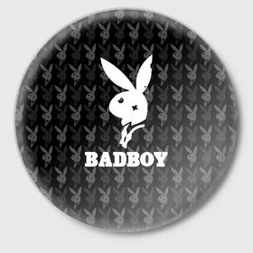 Значок с принтом Bad boy в Курске,  металл | круглая форма, металлическая застежка в виде булавки | Тематика изображения на принте: bad boy | bite | bow tie | broken | cool | ear | fighter | logo | man | playboy | rabbit | sign | symbol | white | белый | битый | боец | галстук бабочка | знак | кролик | логотип | любовь | мальчик | мужчина | откушенное | прикольный | сим