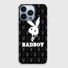 Чехол для iPhone 13 Pro с принтом Bad boy в Курске,  |  | bad boy | bite | bow tie | broken | cool | ear | fighter | logo | man | playboy | rabbit | sign | symbol | white | белый | битый | боец | галстук бабочка | знак | кролик | логотип | любовь | мальчик | мужчина | откушенное | прикольный | сим