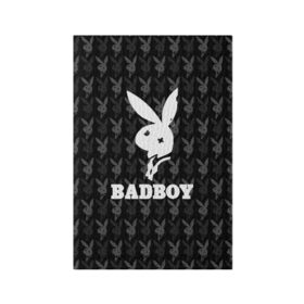 Обложка для паспорта матовая кожа с принтом Bad boy в Курске, натуральная матовая кожа | размер 19,3 х 13,7 см; прозрачные пластиковые крепления | Тематика изображения на принте: bad boy | bite | bow tie | broken | cool | ear | fighter | logo | man | playboy | rabbit | sign | symbol | white | белый | битый | боец | галстук бабочка | знак | кролик | логотип | любовь | мальчик | мужчина | откушенное | прикольный | сим