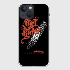 Чехол для iPhone 13 mini с принтом Motocross freestyle в Курске,  |  | biker | black | freedom | graffiti | moto | motorcycle | orange | racer | sport | style | tire | trace | white | байкер | белый | гонщик | граффити | мото | мотоцикл | оранжевый | свобода | след | спорт | стиль | черный | шина