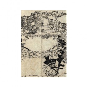 Обложка для паспорта матовая кожа с принтом Японская гравюра в Курске, натуральная матовая кожа | размер 19,3 х 13,7 см; прозрачные пластиковые крепления | japan | japanese | искусство | картина | япония | японская гравюра | японская картина