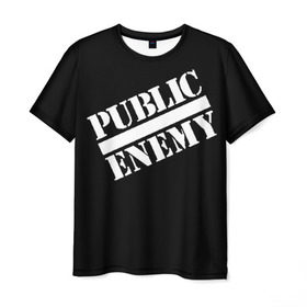 Мужская футболка 3D с принтом Public Enemy в Курске, 100% полиэфир | прямой крой, круглый вырез горловины, длина до линии бедер | public enemy | rap | реп | рэп