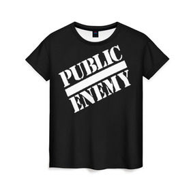 Женская футболка 3D с принтом Public Enemy в Курске, 100% полиэфир ( синтетическое хлопкоподобное полотно) | прямой крой, круглый вырез горловины, длина до линии бедер | public enemy | rap | реп | рэп
