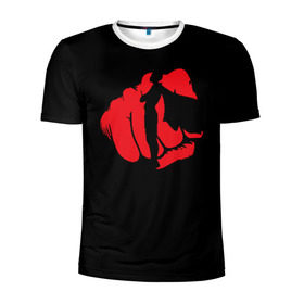 Мужская футболка 3D спортивная с принтом One Punch Man в Курске, 100% полиэстер с улучшенными характеристиками | приталенный силуэт, круглая горловина, широкие плечи, сужается к линии бедра | anime | one punch man | аниме | ван панч мен | сайтама