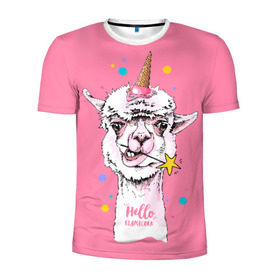 Мужская футболка 3D спортивная с принтом Hello llamacorn в Курске, 100% полиэстер с улучшенными характеристиками | приталенный силуэт, круглая горловина, широкие плечи, сужается к линии бедра | alpaca | animal | carnival | cool | cup | head | horn | ice cream | llama | look | pink | slogan | star | unicorn | waffle | альпака | вафельный | взгляд | голова | единорог | животное | звезда | карнавал | лама | мороженое | привет | прикольный | р