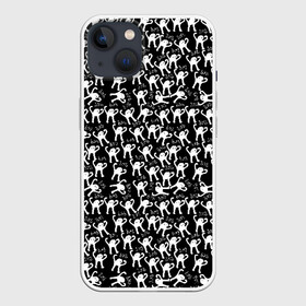 Чехол для iPhone 13 с принтом ЪУЪ в Курске,  |  | cursed cat | meme | pattern | truxkot19 | кот мем | мем с котом | мемы | паттерн | прикол | съука | черный кот | ъуъ съука | юмор