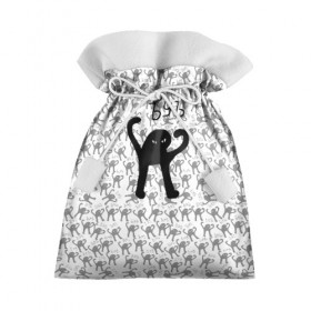 Подарочный 3D мешок с принтом ЪУЪ в Курске, 100% полиэстер | Размер: 29*39 см | cursed cat | meme | pattern | truxkot19 | кот мем | мем с котом | мемы | паттерн | прикол | съука | черный кот | ъуъ съука | юмор