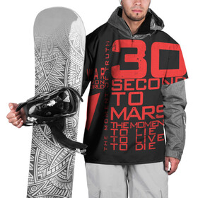 Накидка на куртку 3D с принтом 30 SECONDS TO MARS в Курске, 100% полиэстер |  | 30 seconds to mars | 30 секунд до марса | jared leto | thirty seconds to mars | джаред лето