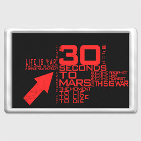 Магнит 45*70 с принтом 30 SECONDS TO MARS в Курске, Пластик | Размер: 78*52 мм; Размер печати: 70*45 | 30 seconds to mars | 30 секунд до марса | jared leto | thirty seconds to mars | джаред лето