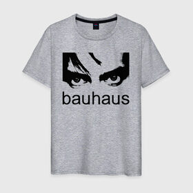 Мужская футболка хлопок с принтом Bauhaus в Курске, 100% хлопок | прямой крой, круглый вырез горловины, длина до линии бедер, слегка спущенное плечо. | bauhaus | goth | gothic | peter murphy | punk | rock | альтернатива | баухаус | баухус | бахус | бухус | готика | готичная | готичный | готы | панк | питер мерфи | пост панк | рок | хардрок