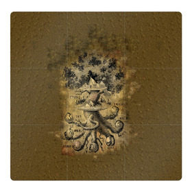 Магнитный плакат 3Х3 с принтом Дерево жизни в Курске, Полимерный материал с магнитным слоем | 9 деталей размером 9*9 см | 3d | 9 миров | абстракция | арт | дерево жизни | индраксиль | песочный