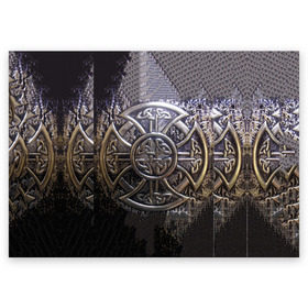 Поздравительная открытка с принтом Кельтские узоры в Курске, 100% бумага | плотность бумаги 280 г/м2, матовая, на обратной стороне линовка и место для марки
 | 3d | абстракция | арт | желтый | кельтские узоры | на металле | черный
