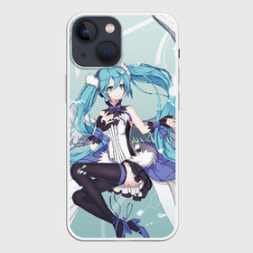 Чехол для iPhone 13 mini с принтом Хацуне Мику с крыльями в Курске,  |  | anime | character | geisha | hatsune miku | japan | kimono | manga | style | аниме | вокалоид | девушки | манга | мульт | оружие | певица | сёдзё | сериал | хатсуне мику