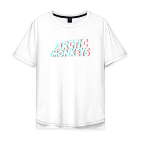 Мужская футболка хлопок Oversize с принтом ARCTIC MONKEYS в Курске, 100% хлопок | свободный крой, круглый ворот, “спинка” длиннее передней части | 