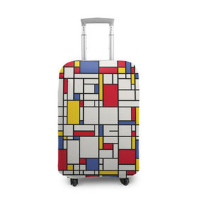 Чехол для чемодана 3D с принтом Имитация Мондриана в Курске, 86% полиэфир, 14% спандекс | двустороннее нанесение принта, прорези для ручек и колес | abstraction | art | artist | mondrian | mosaic | pattern | абстракция | витраж | искусство | мозаика | мондриан | узор | художник