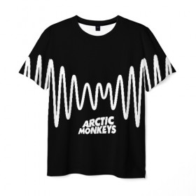 Мужская футболка 3D с принтом ARCTIC MONKEYS в Курске, 100% полиэфир | прямой крой, круглый вырез горловины, длина до линии бедер | arctic monkeys | арктик манкис | арктические мартышки