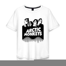 Мужская футболка хлопок Oversize с принтом ARCTIC MONKEYS в Курске, 100% хлопок | свободный крой, круглый ворот, “спинка” длиннее передней части | arctic monkeys | арктик манкис | арктические мартышки