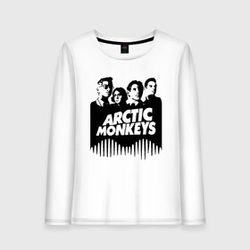 Женский лонгслив хлопок с принтом ARCTIC MONKEYS в Курске, 100% хлопок |  | arctic monkeys | арктик манкис | арктические мартышки