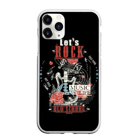 Чехол для iPhone 11 Pro Max матовый с принтом Let`s Rock в Курске, Силикон |  | come on rock | cool | electric guitar | flower | freedom | inscription | life | music | old | poster | punk | school | slogan | sound | давай рок | жизнь | звук | крутой | музыка | надпись | ноты | панк | плакат | свобода | слоган | старая | цветок 