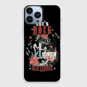 Чехол для iPhone 13 Pro Max с принтом Let s Rock в Курске,  |  | come on rock | cool | electric guitar | flower | freedom | inscription | life | music | old | poster | punk | school | slogan | sound | давай рок | жизнь | звук | крутой | музыка | надпись | ноты | панк | плакат | свобода | слоган | старая | цветок 