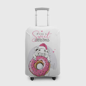 Чехол для чемодана 3D с принтом Have a sweet Christmas в Курске, 86% полиэфир, 14% спандекс | двустороннее нанесение принта, прорези для ручек и колес | 