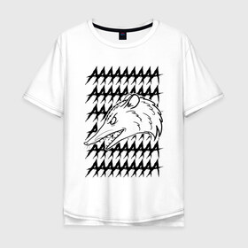 Мужская футболка хлопок Oversize с принтом Злой опосум в Курске, 100% хлопок | свободный крой, круглый ворот, “спинка” длиннее передней части | животные | крик | опоссум
