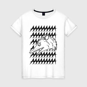 Женская футболка хлопок с принтом Злой опосум в Курске, 100% хлопок | прямой крой, круглый вырез горловины, длина до линии бедер, слегка спущенное плечо | животные | крик | опоссум