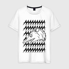 Мужская футболка хлопок с принтом Злой опосум в Курске, 100% хлопок | прямой крой, круглый вырез горловины, длина до линии бедер, слегка спущенное плечо. | животные | крик | опоссум