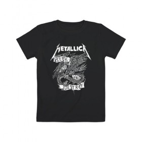 Детская футболка хлопок с принтом Metallica в Курске, 100% хлопок | круглый вырез горловины, полуприлегающий силуэт, длина до линии бедер | metalica | metallica | группа | джеймс хэтфилд | кирк хэмметт | ларс ульрих | метал | металика | металлика | миталика | музыка | роберт трухильо | рок | трэш | трэшметал | хард | хеви