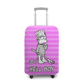 Чехол для чемодана 3D с принтом Lil Peep (Hell Boy) в Курске, 86% полиэфир, 14% спандекс | двустороннее нанесение принта, прорези для ручек и колес | alone | boy | hell | hell boy | lil | lil peep | peep | rap | sad | лил пип | маленький пип | пип | реп | рэп