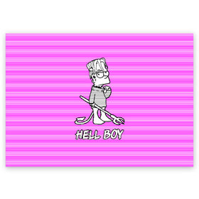 Поздравительная открытка с принтом Lil Peep (Hell Boy) в Курске, 100% бумага | плотность бумаги 280 г/м2, матовая, на обратной стороне линовка и место для марки
 | alone | boy | hell | hell boy | lil | lil peep | peep | rap | sad | лил пип | маленький пип | пип | реп | рэп