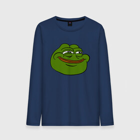 Мужской лонгслив хлопок с принтом PepeHappy в Курске, 100% хлопок |  | feels bad man | feels good man | pepe | pepe the frog | sad pepe | грустная лягушка | пепе