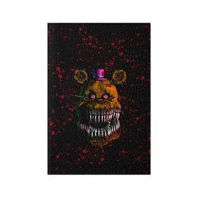 Обложка для паспорта матовая кожа с принтом FNAF Nightmare в Курске, натуральная матовая кожа | размер 19,3 х 13,7 см; прозрачные пластиковые крепления | Тематика изображения на принте: blood | five nights at freddy’s | fnaf | game | horror | игра | кровь | пять ночей у фредди | ужас | фнаф | фреди