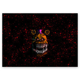 Поздравительная открытка с принтом FNAF Nightmare в Курске, 100% бумага | плотность бумаги 280 г/м2, матовая, на обратной стороне линовка и место для марки
 | Тематика изображения на принте: blood | five nights at freddy’s | fnaf | game | horror | игра | кровь | пять ночей у фредди | ужас | фнаф | фреди