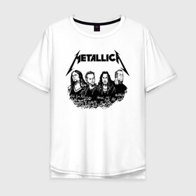 Мужская футболка хлопок Oversize с принтом Metallica в Курске, 100% хлопок | свободный крой, круглый ворот, “спинка” длиннее передней части | metalica | metallica | группа | джеймс хэтфилд | кирк хэмметт | ларс ульрих | метал | металика | металлика | миталика | музыка | роберт трухильо | рок | трэш | трэшметал | хард | хеви