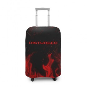 Чехол для чемодана 3D с принтом DISTURBED (НА СПИНЕ) в Курске, 86% полиэфир, 14% спандекс | двустороннее нанесение принта, прорези для ручек и колес | disturbed | дистурбед