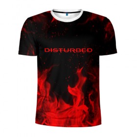 Мужская футболка 3D спортивная с принтом DISTURBED (НА СПИНЕ) в Курске, 100% полиэстер с улучшенными характеристиками | приталенный силуэт, круглая горловина, широкие плечи, сужается к линии бедра | disturbed | дистурбед