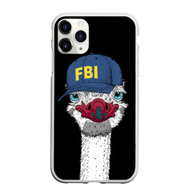 Чехол для iPhone 11 Pro матовый с принтом FBI в Курске, Силикон |  | beak | bird | blue | cap | fbi | funny | head | inscription | long | neck | ostrich | red | весёлый | голова | длинная | кепка | клюв | красный | надпись | птица | синяя | смешной | страус | фбр | шея