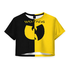 Женская футболка Cropp-top с принтом WU TANG CLAN в Курске, 100% полиэстер | круглая горловина, длина футболки до линии талии, рукава с отворотами | wu tang | wu tang clan | ву танг | ву танг клан