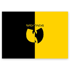 Поздравительная открытка с принтом WU TANG CLAN в Курске, 100% бумага | плотность бумаги 280 г/м2, матовая, на обратной стороне линовка и место для марки
 | wu tang | wu tang clan | ву танг | ву танг клан