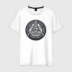 Мужская футболка хлопок с принтом Новый мировой порядок в Курске, 100% хлопок | прямой крой, круглый вырез горловины, длина до линии бедер, слегка спущенное плечо. | всевидящее око | глаз | дельта | доллар | иллюминаты | масонство | масоны