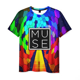 Мужская футболка 3D с принтом MUSE в Курске, 100% полиэфир | прямой крой, круглый вырез горловины, длина до линии бедер | muse | rock | рок