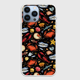 Чехол для iPhone 13 Pro Max с принтом Морские обитатели в Курске,  |  | children | crabs | crayfish | drawing | fish | funny | inhabitants | ocean | pearls | sea | shellfish | shells | shrimps | весёлый | детский | жемчуг | крабы | креветки | моллюски | море | морские | обитатели | океан | раки | ракушки | рисунок | рыбы