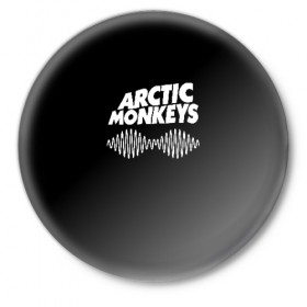 Значок с принтом ARCTIC MONKEYS в Курске,  металл | круглая форма, металлическая застежка в виде булавки | arctic monkeys | арктик манкис | арктические мартышки
