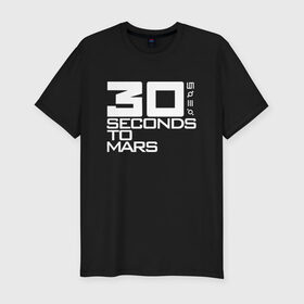 Мужская футболка премиум с принтом 30 SECONDS TO MARS в Курске, 92% хлопок, 8% лайкра | приталенный силуэт, круглый вырез ворота, длина до линии бедра, короткий рукав | 30 seconds to mars | 30 секунд до марса | джаред лето