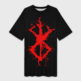 Платье-футболка 3D с принтом BERSERK logo elements red в Курске,  |  | anime | anime berserk | berserk | knight | manga | аниме | аниме берсерк | берсерк | манга | рыцарь