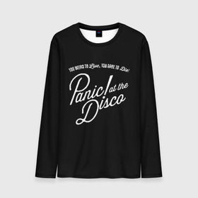 Мужской лонгслив 3D с принтом PANIC! AT THE DISCO в Курске, 100% полиэстер | длинные рукава, круглый вырез горловины, полуприлегающий силуэт | Тематика изображения на принте: panic | panic at the disco | paniс | patd | райан росс